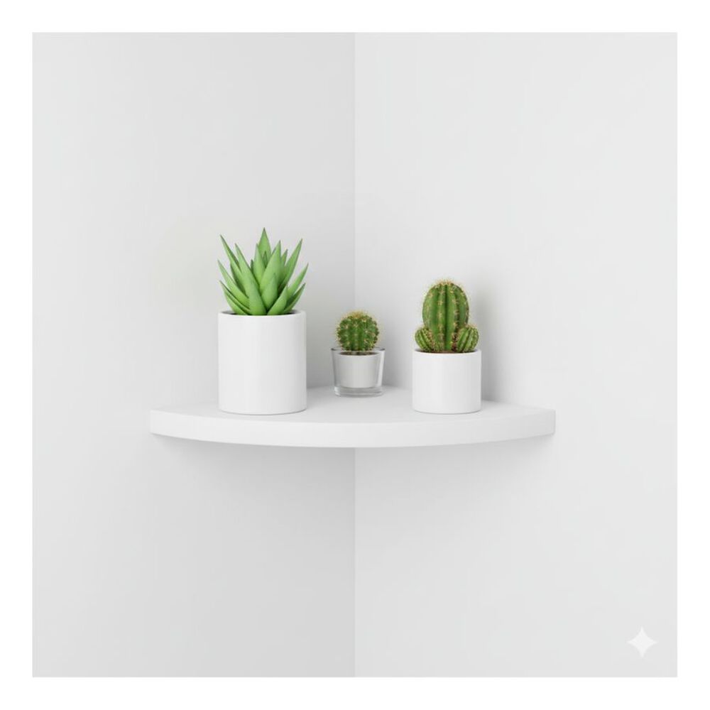 Repisa Esquinera Flotante Decorativa Blanca 45cmx30xc3.8cm image number 2.0