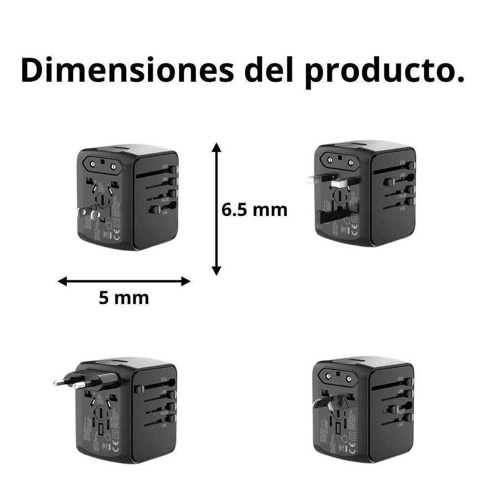 Adaptador Enchufe Multifuncional Universal Usb 100v/240v image number 3.0