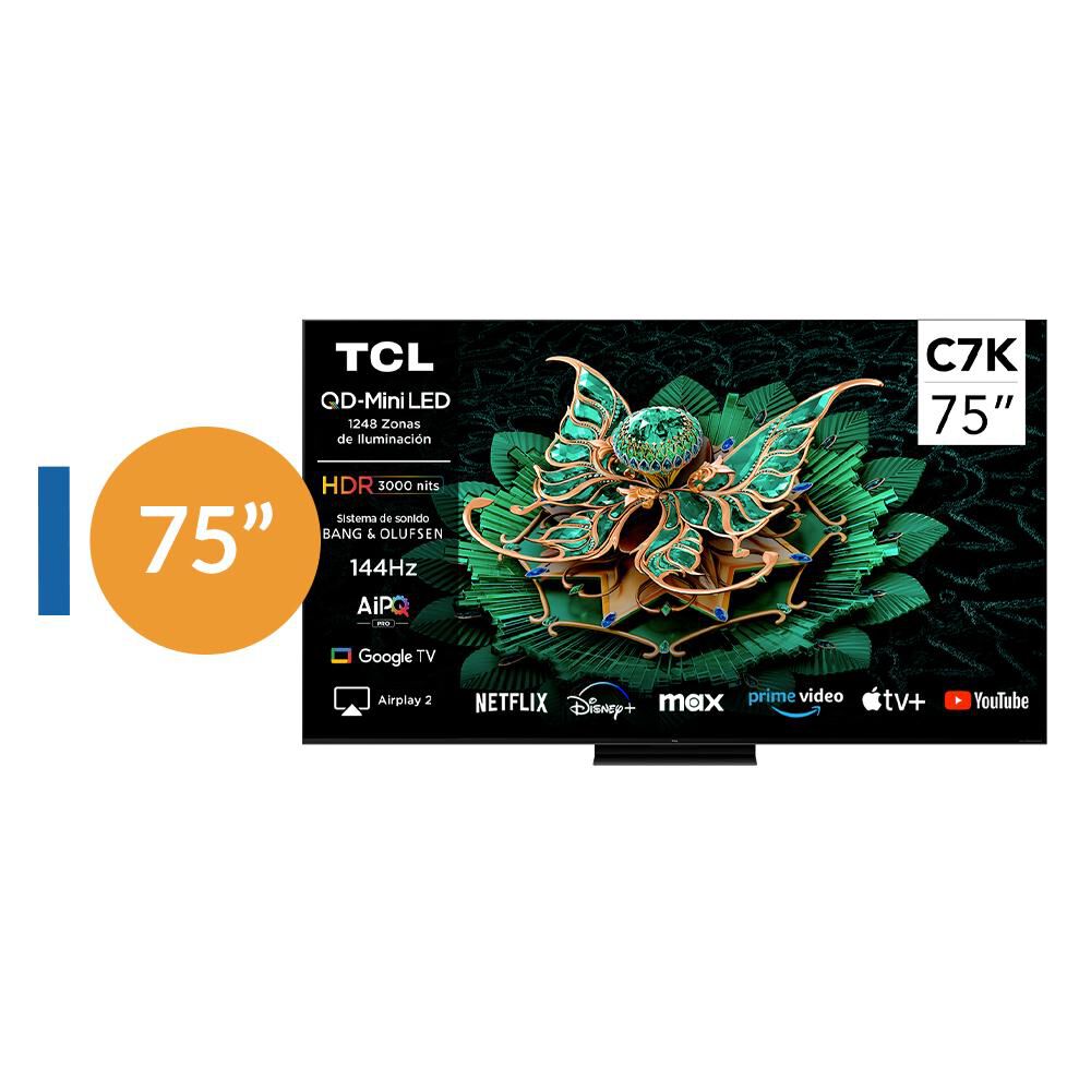 Miniled 75" TCL C7K / Ultra HD 4K / Smart TV