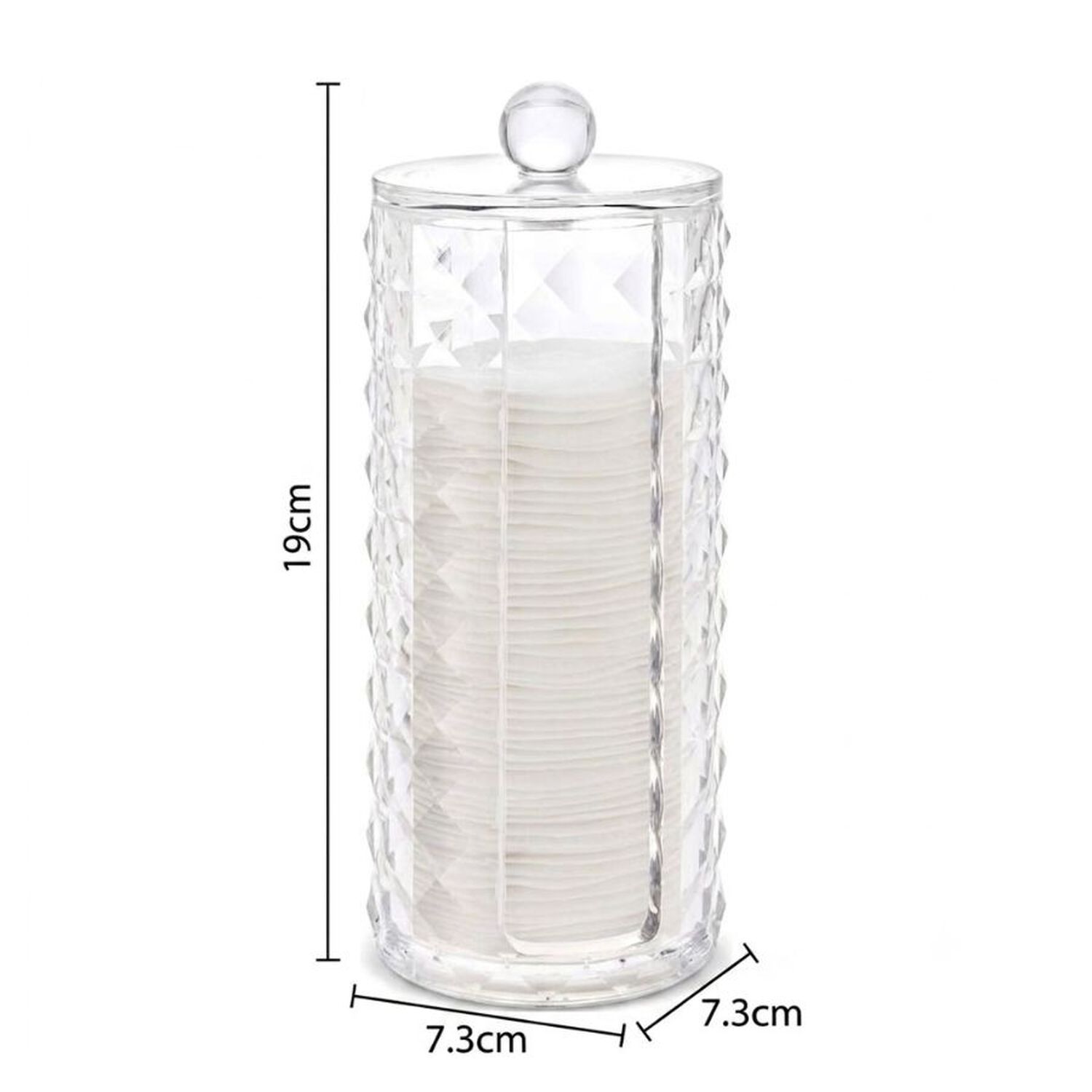 Organizador Cosm&eacute;tico Transparente Porta Discos Algod&oacute;n Con Tapa image number 4.0