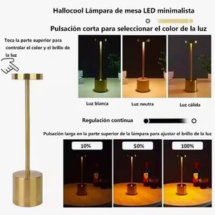 Lampara Led Escritorio Minimalista Dorada