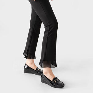 Mocasin Casual Mujer Vintage Cuña Charol Metalica Weide Js73