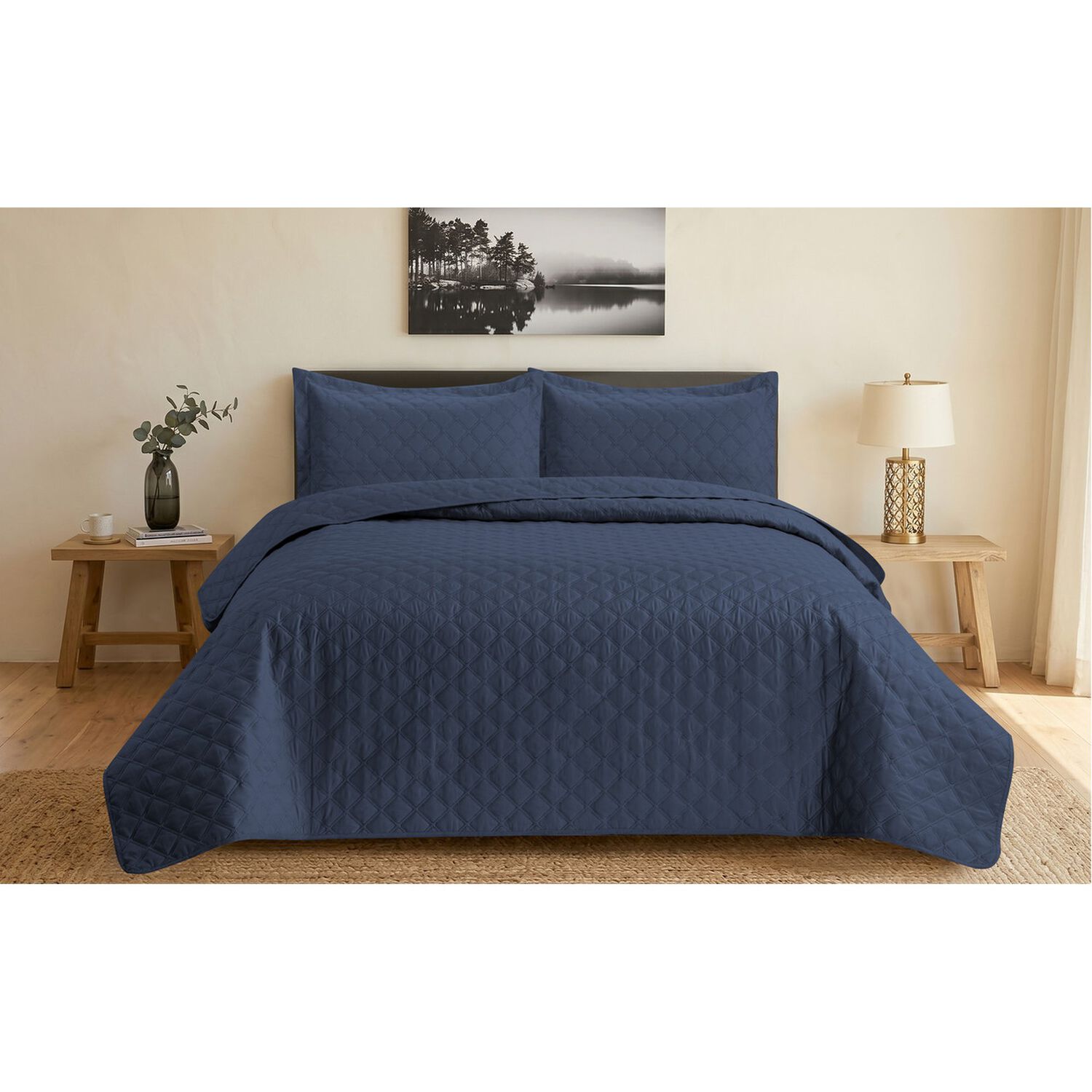 Quilt Andes Liso Azul 2 Plazas image number 0.0