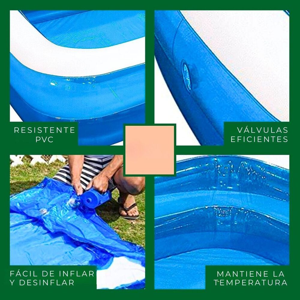 Piscina Inflable Rectangular Familiar 200x120x40 Cm Azul image number 2.0