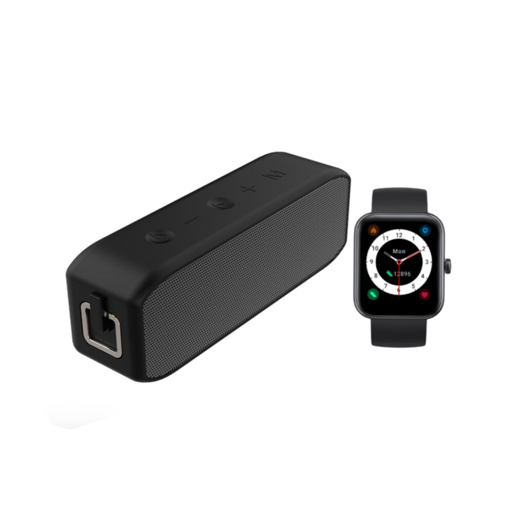 Pack Black Smartwatch Live 206 42mm + Parlante Bt Teno J5 image number 0.0