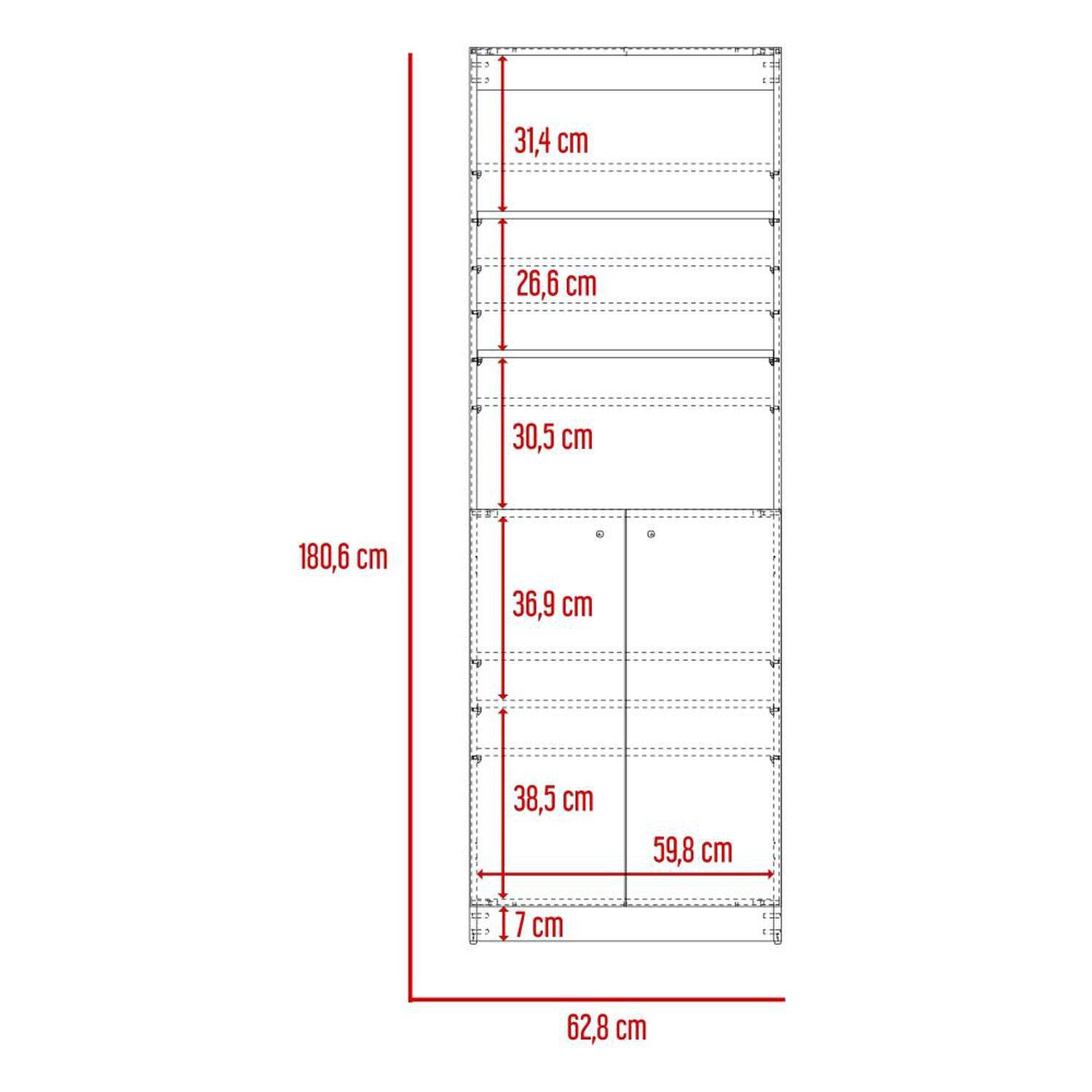 Librero Tuhome Home / 2 Puertas / 3 Cajones image number 1.0
