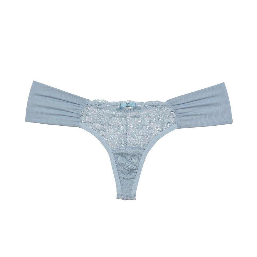 Colaless Lateral Drapeada Y Encaje Celeste 2rios image number 2.0