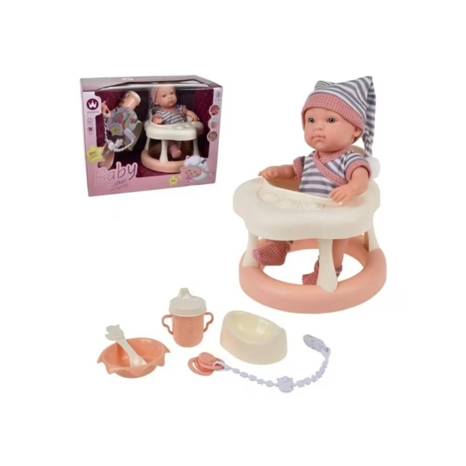 Juguete Bebe Realista 23cm Con Silla Para Comer Y Accesorios image number 2.0