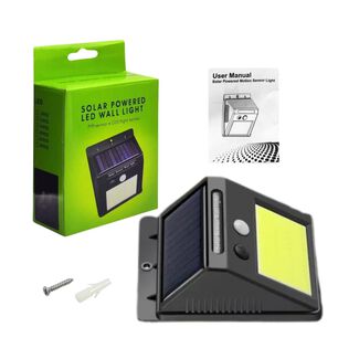 Luz Solar Led Pared 48 Leds 12cm Color Negro Eficiente
