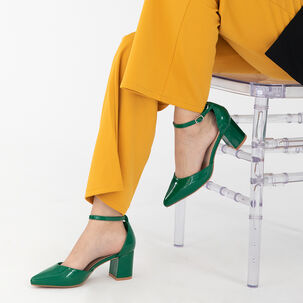Zapato Taco Alto Verde Fiesta Mujer Weide Gh63