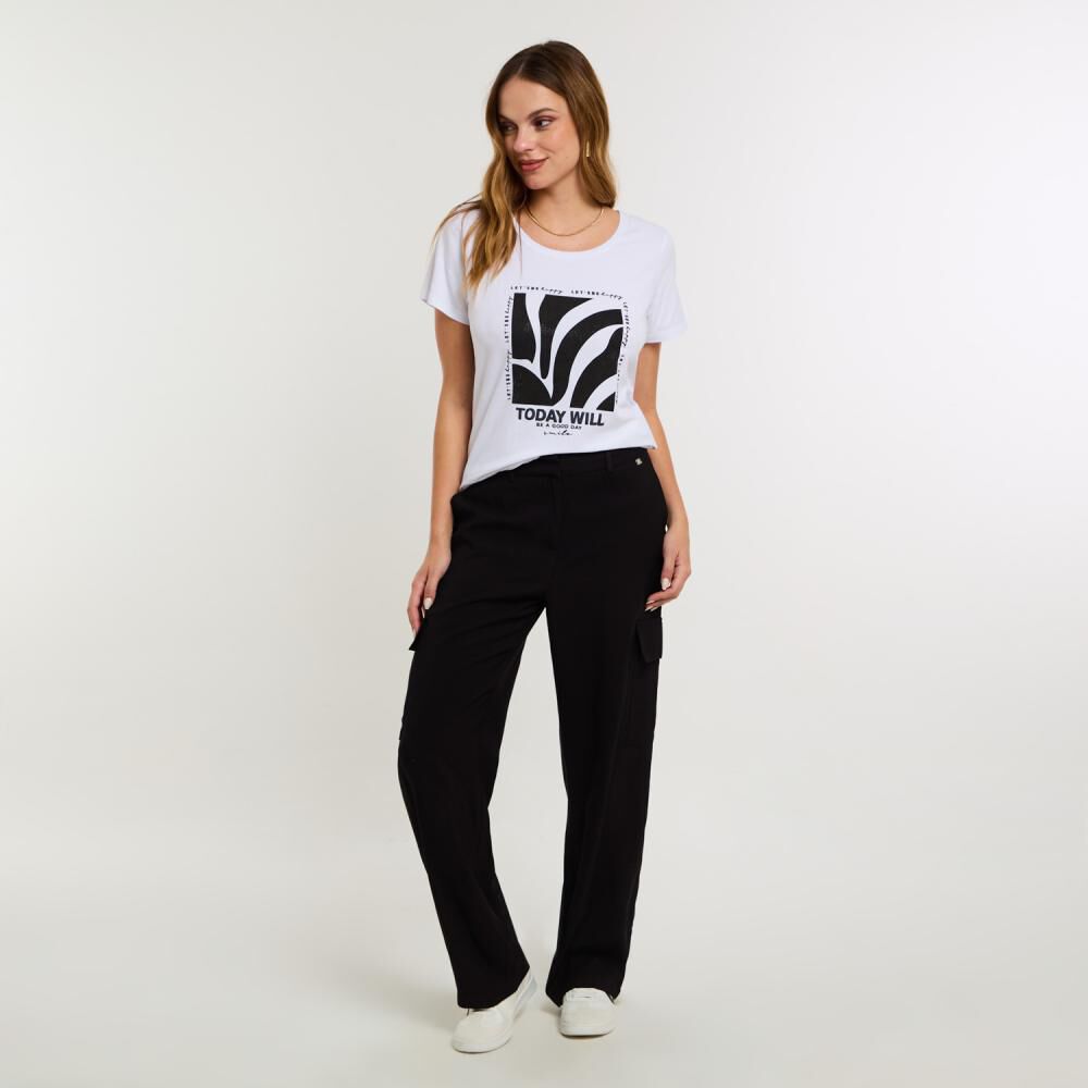 Polera Print Delantero Fozalizado Manga Corta Cuello Redondo Mujer Kimera image number 1.0