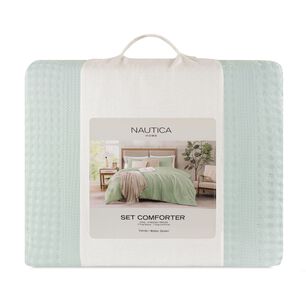 Cubrecama King Reversible + Fundas Nautica Home Verde Agua