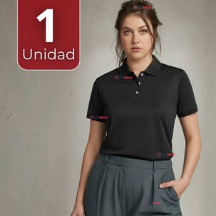 UTILISIMO Polera Pique Premium 200g Manga Corta 100% Algodón Textura Suave Chemise Negro Mujer