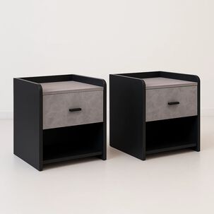 Pack De 2 Veladores Marmol Mdf Gris