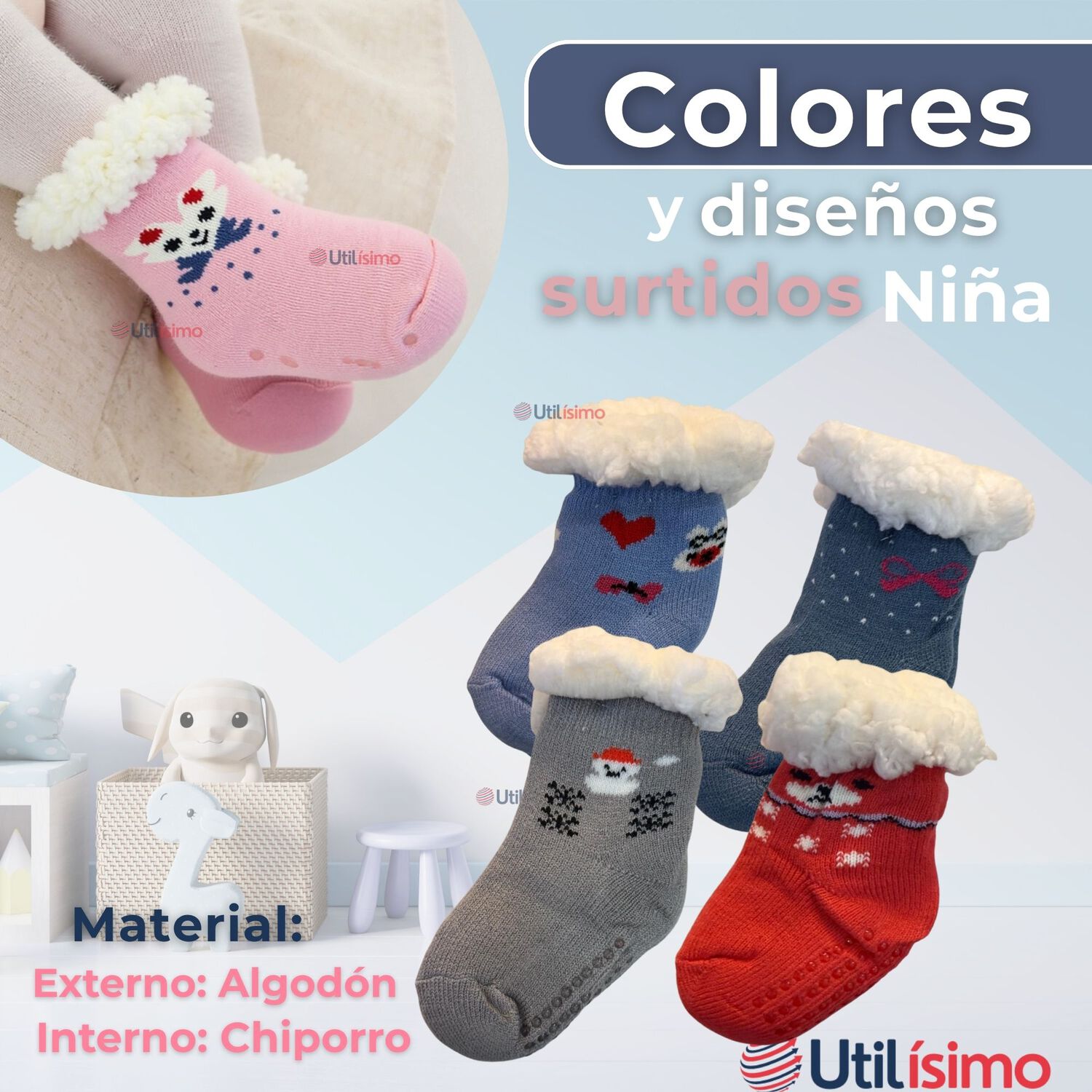 Calcetines De Chiporro Beb&eacute; Ni&ntilde;a Antideslizante Colores Surtidos image number 1.0