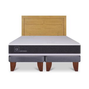 Cama Europea Cic Ortopedic / 2 Plazas / Base Dividida + Respaldo
