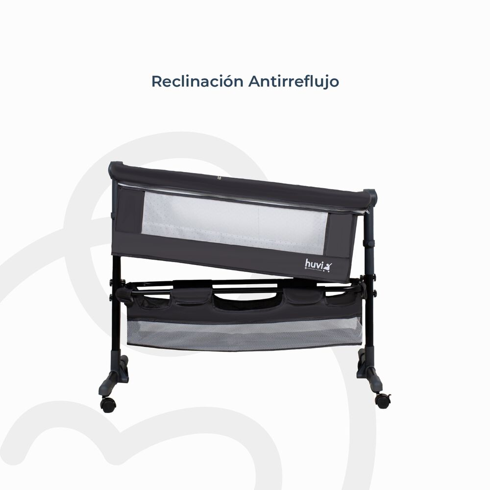 Cuna Colecho Cozy Con Colch&oacute;n Mosquitero Canasto Negro Huvi image number 6.0
