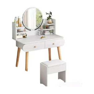 Mesa De Noche Maquillador Escritorio 2 Cajones Espejo Touch