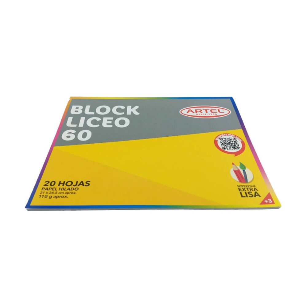 Block Liceo 60 20hojas Artel image number 1.0
