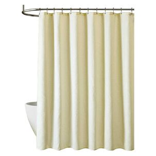 Cortina Ba&ntilde;o Ducha Con Iman Y Forro Color Marfil