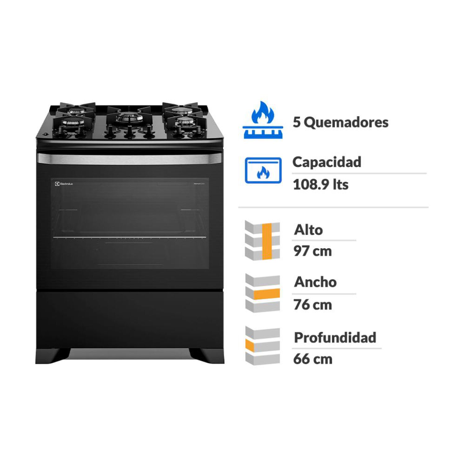 Cocina A Gas Electrolux F5epb 5 Quemadores image number 1.0