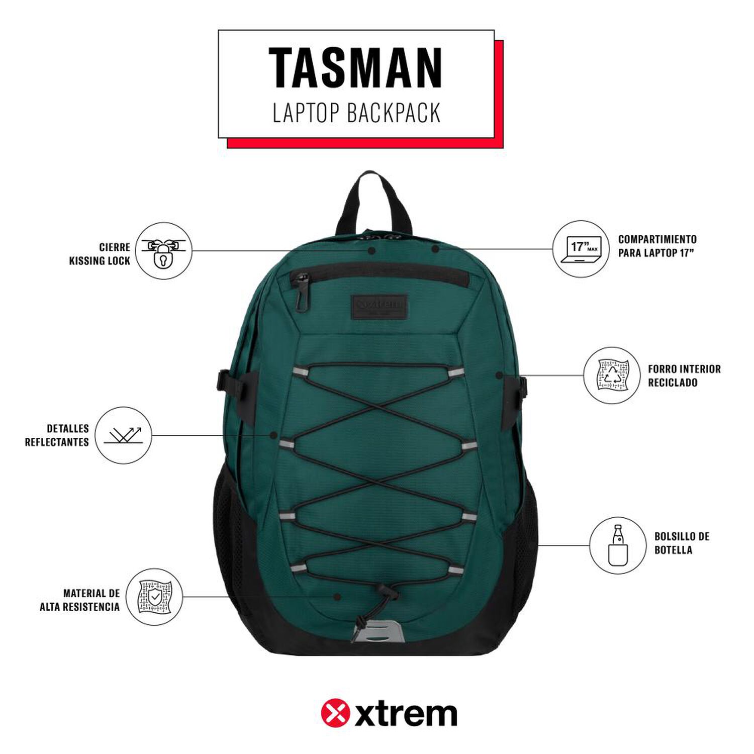 Mochila Notebook Xtrem Tasman 5xt 17" image number 8.0