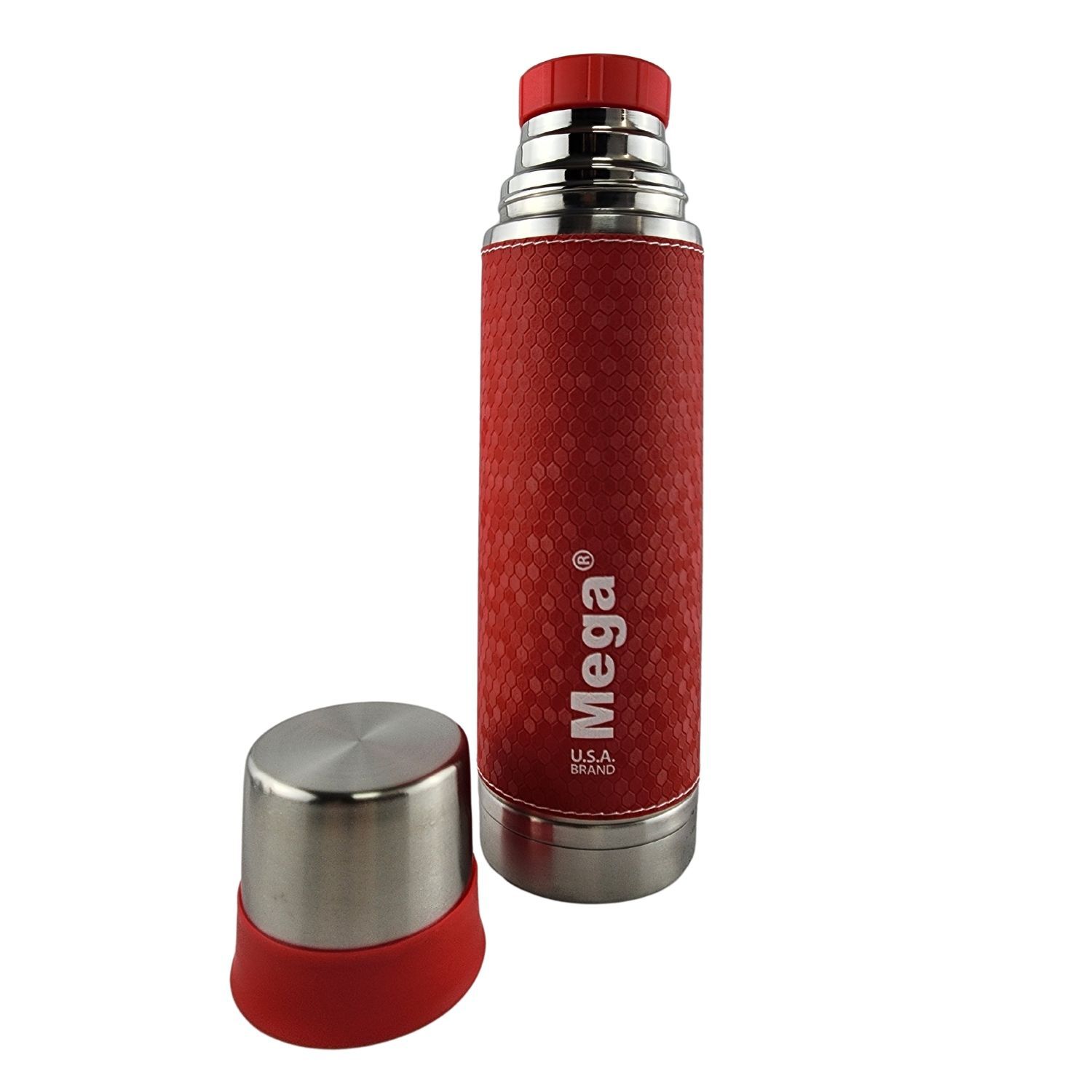Termo Mega Slim Iv 470ml Acero Inoxidable Bebidas Te Cafe Rojo image number 4.0
