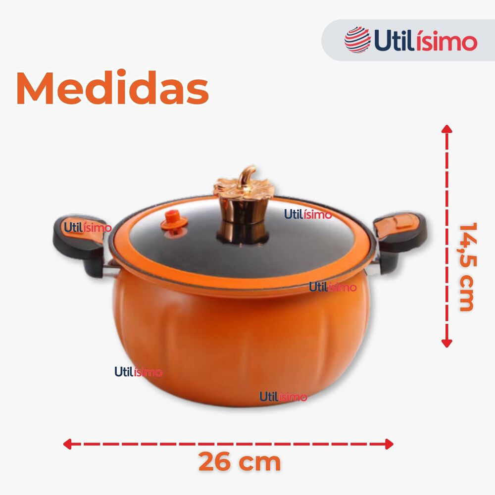 Olla De Micro Presión De Calabaza Antiadherente 7 Litro Color Naranja image number 4.0