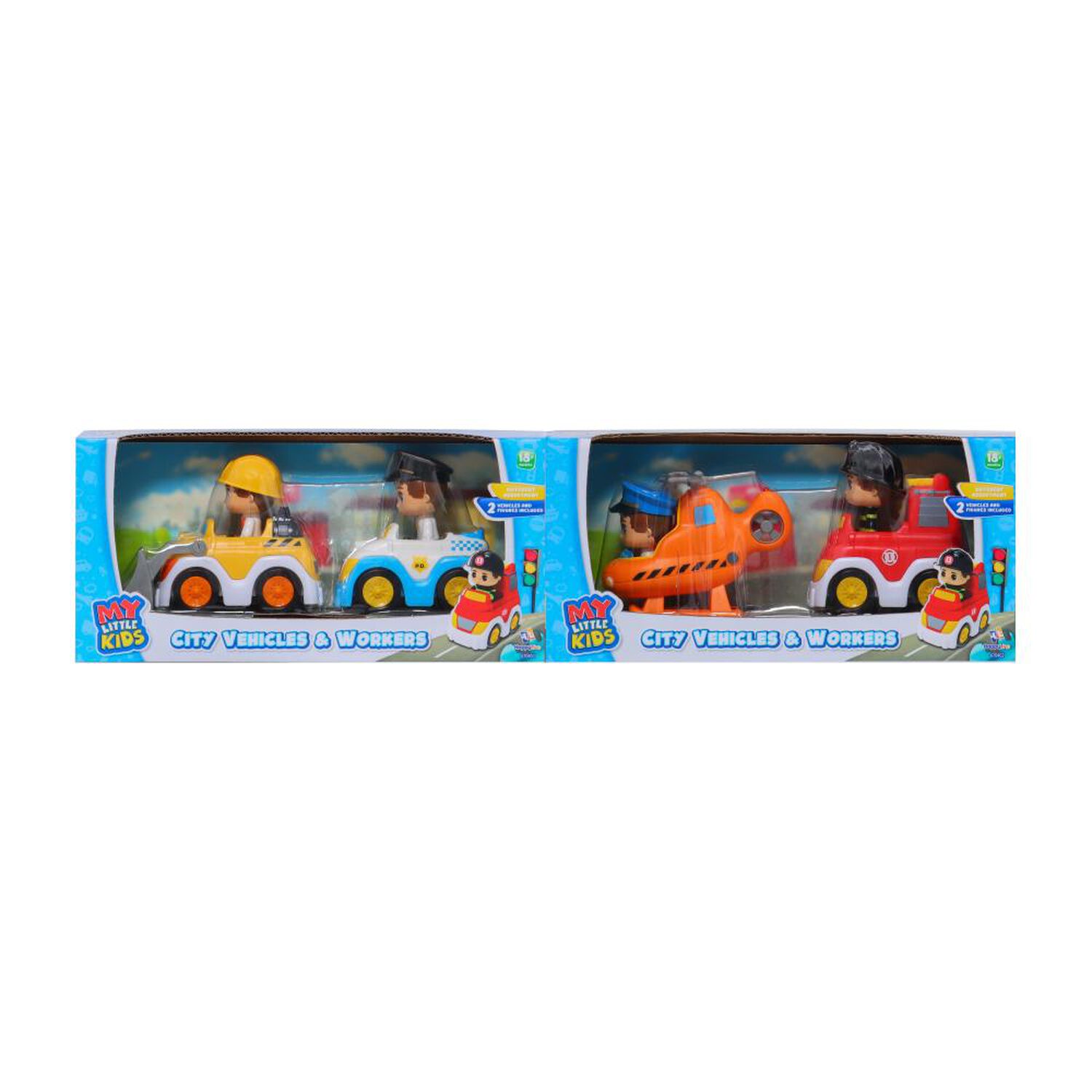 Set De 2 Veh&iacute;culos Urbanos Peque&ntilde;os Y 2 Figuras (2 Surtidos) Happyline image number 0.0