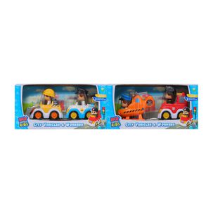 Set De 2 Veh&iacute;culos Urbanos Peque&ntilde;os Y 2 Figuras (2 Surtidos) Happyline
