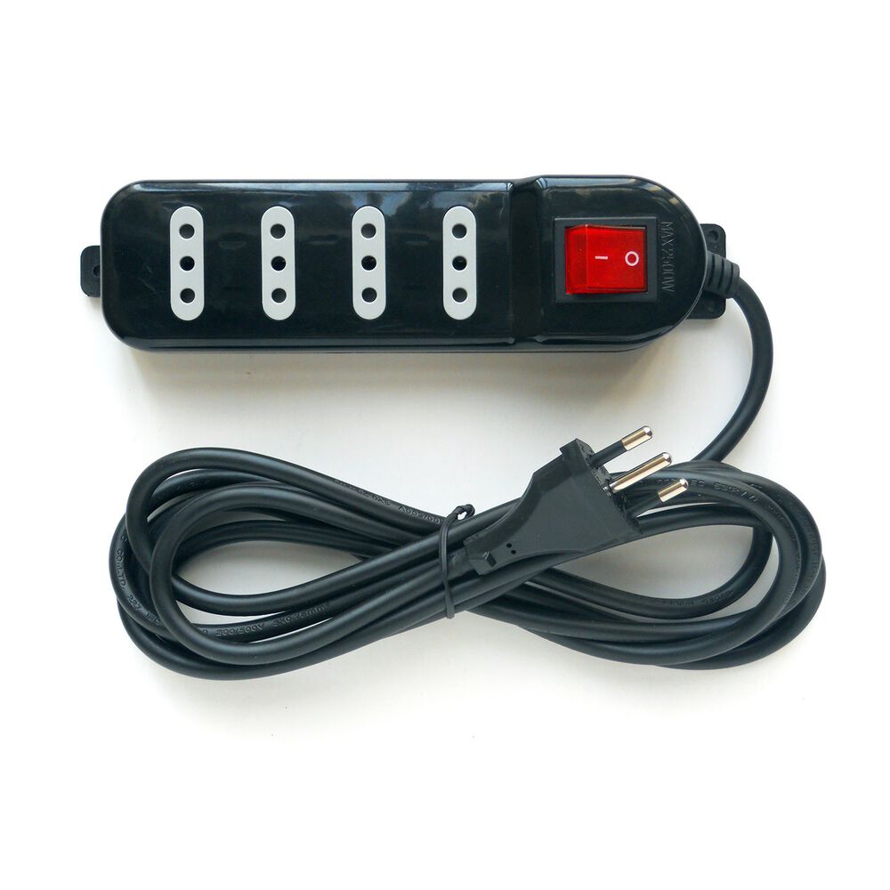 Alargador Zapatilla Con Switch 4 Posiciones 3 Metros Negro image number 4.0