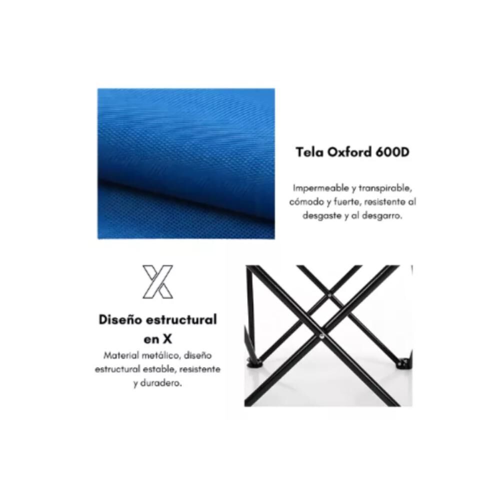 Silla Plegable De Playa Camping Pesca Picnic Con Porta Vaso image number 23.0