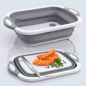 Tabla De Picar Plegable 3 En 1 Drenaje Multiuso Cocina Silicona