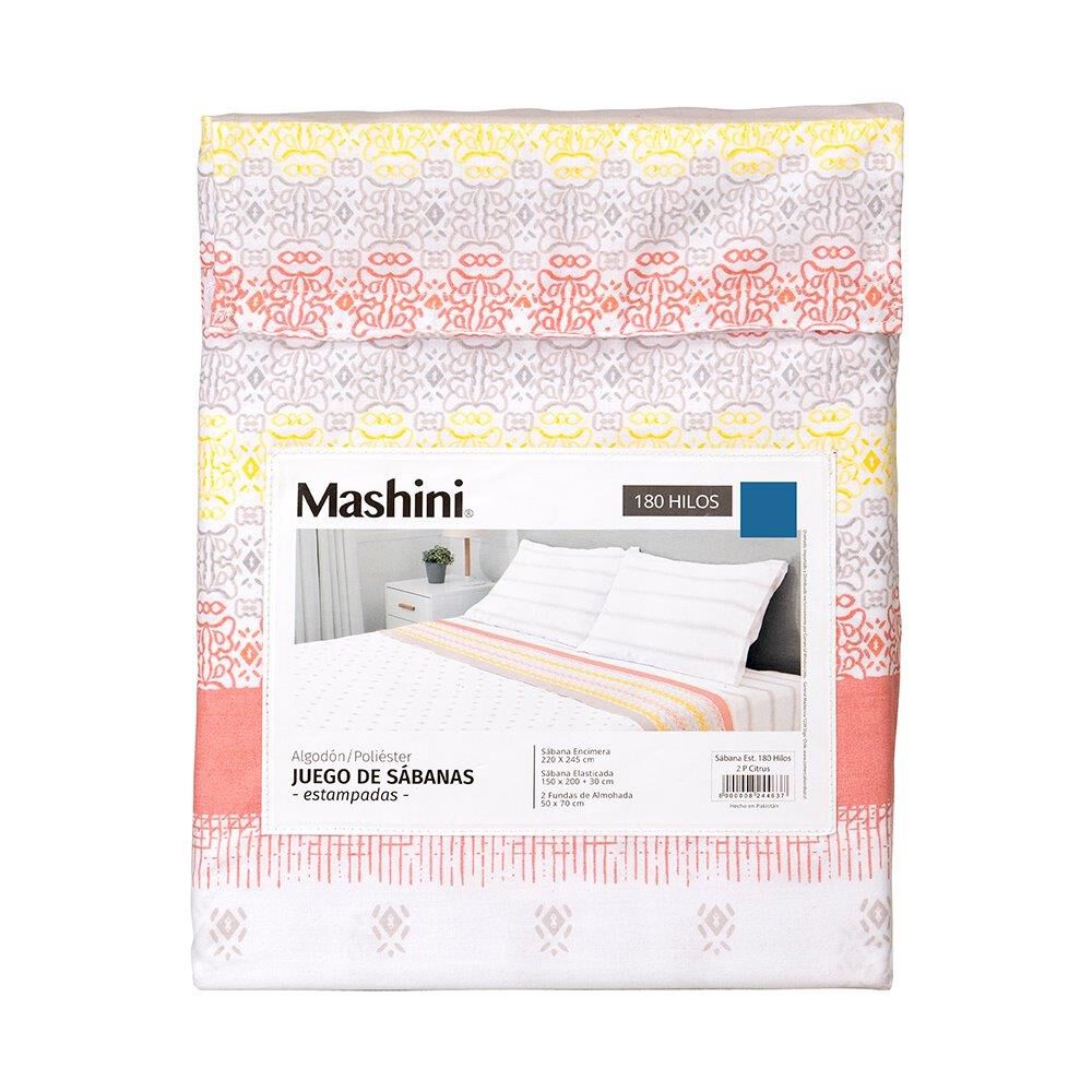 Sábana Mashini 180 Hilos 2 Plazas Citrus image number 4.0