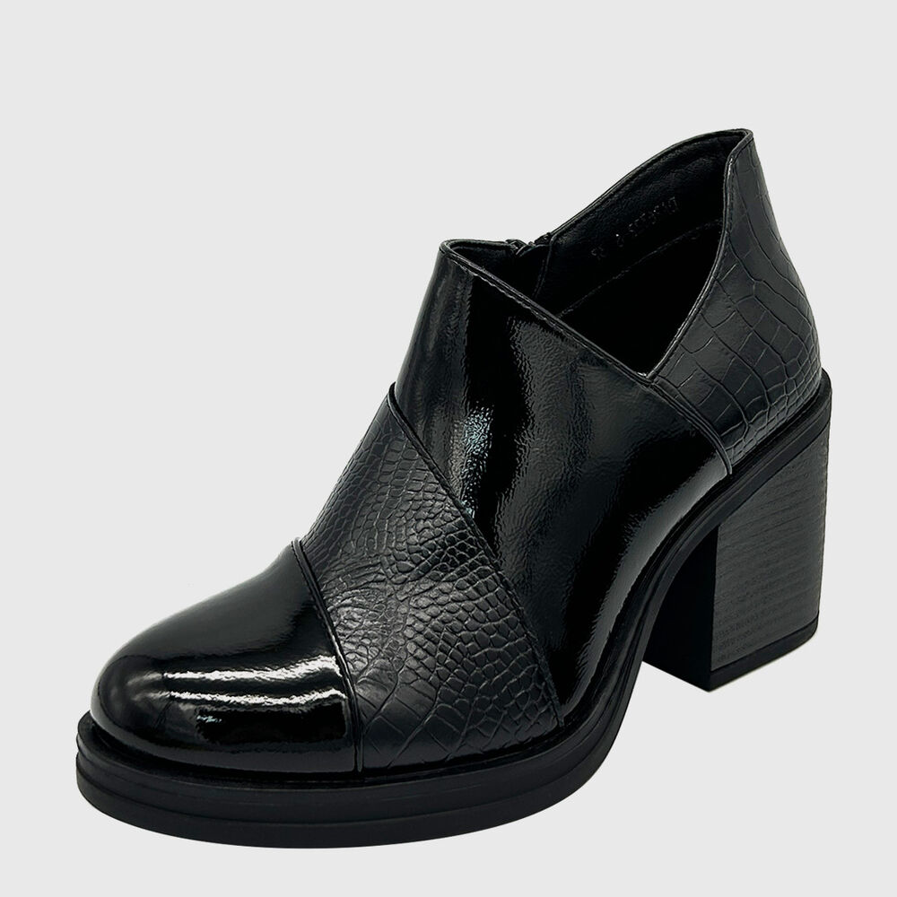 Botin Para Mujer Charol Con Taco Negro image number 0.0
