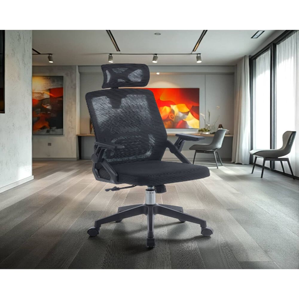 Silla De Oficina Ejecutiva Manchester Ergonomica Color Negro Bm-809 Arthome image number 2.0