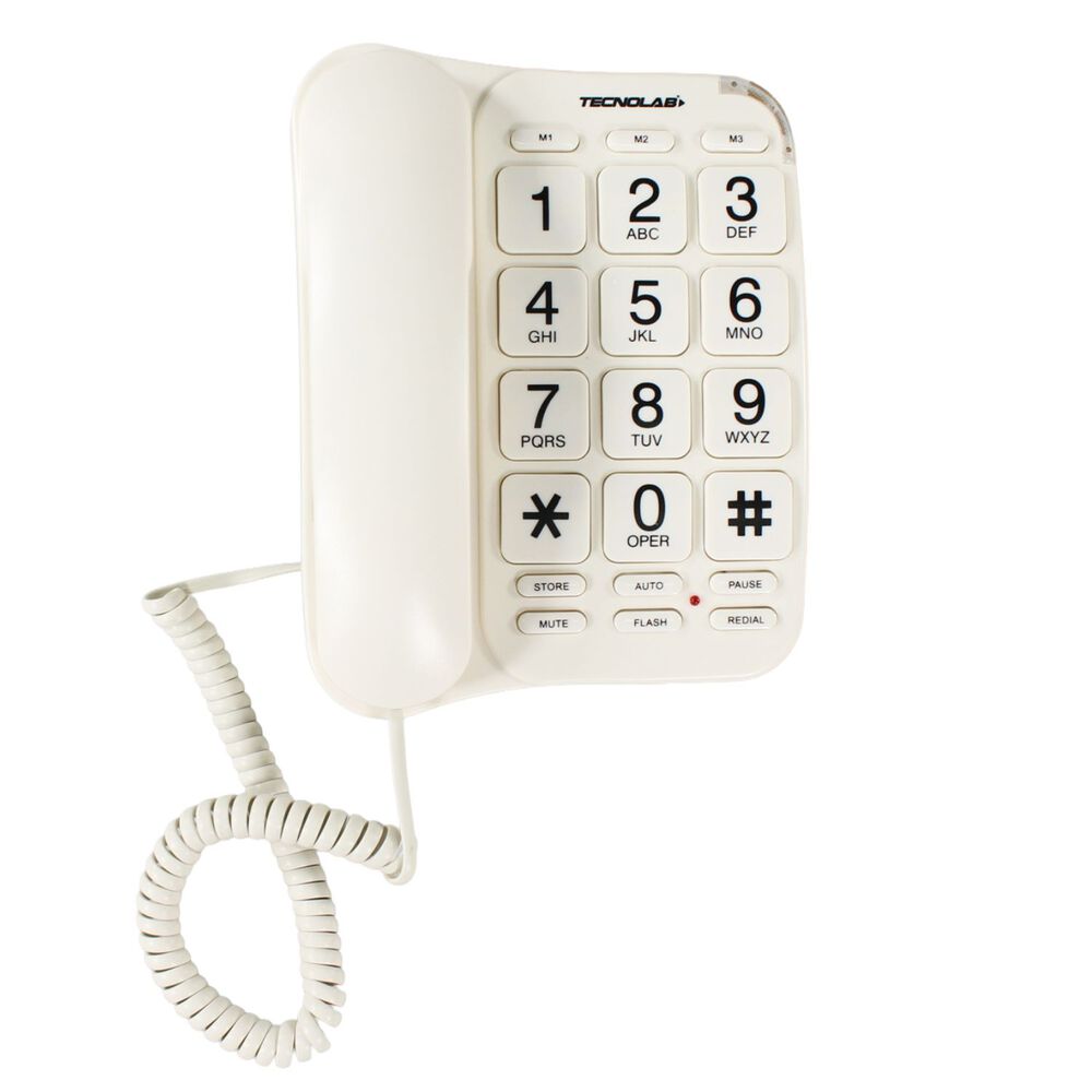 Tel&eacute;fono Sobremesa 3 Teclas R&aacute;pidas Con Memoria Blanco - Ps image number 0.0