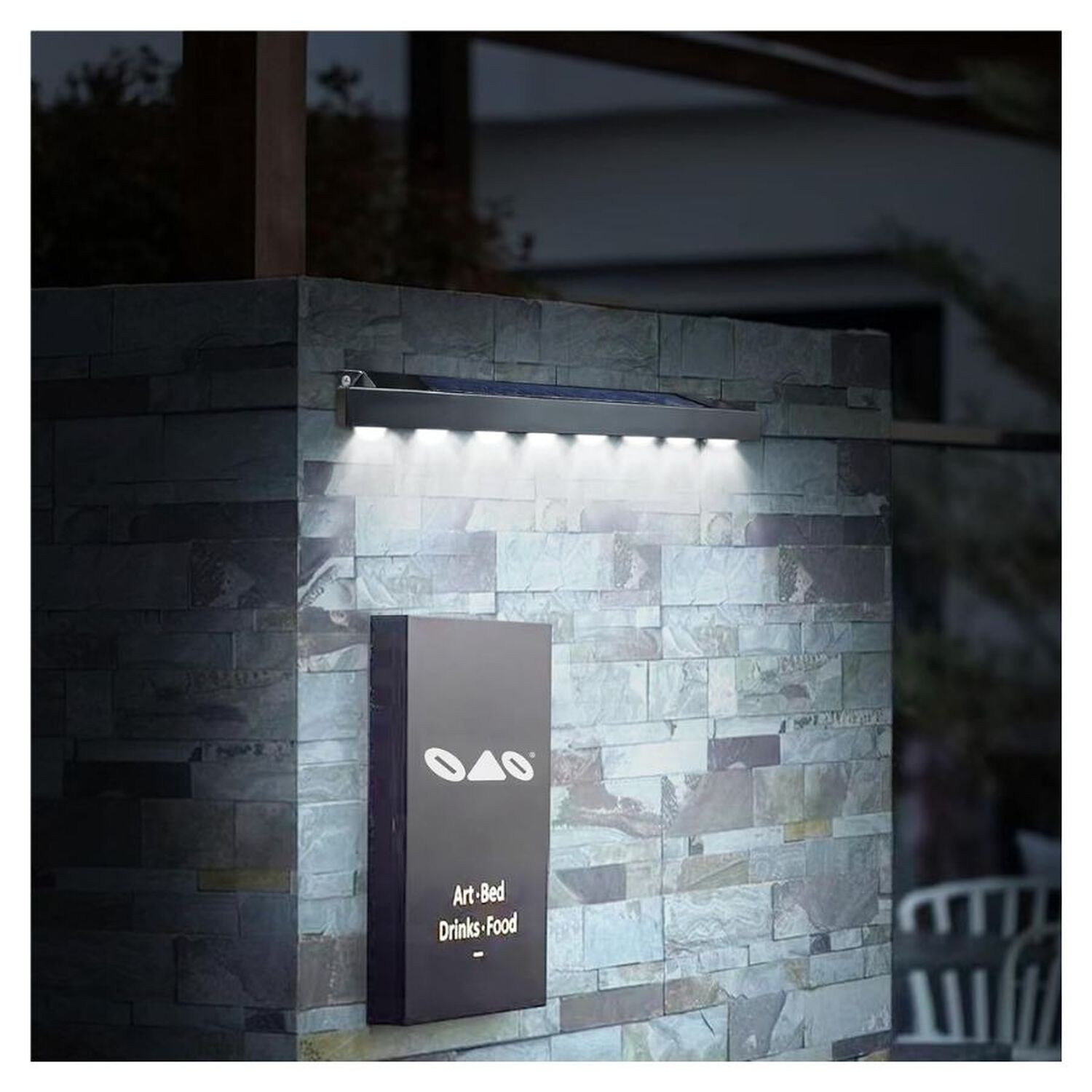 Luz Solar Led Exterior 6 Leds Aplique De Pared Impermeable Negro image number 3.0