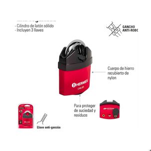 Candado De Seguridad Hierro 50mm 1 Un. - Hermex