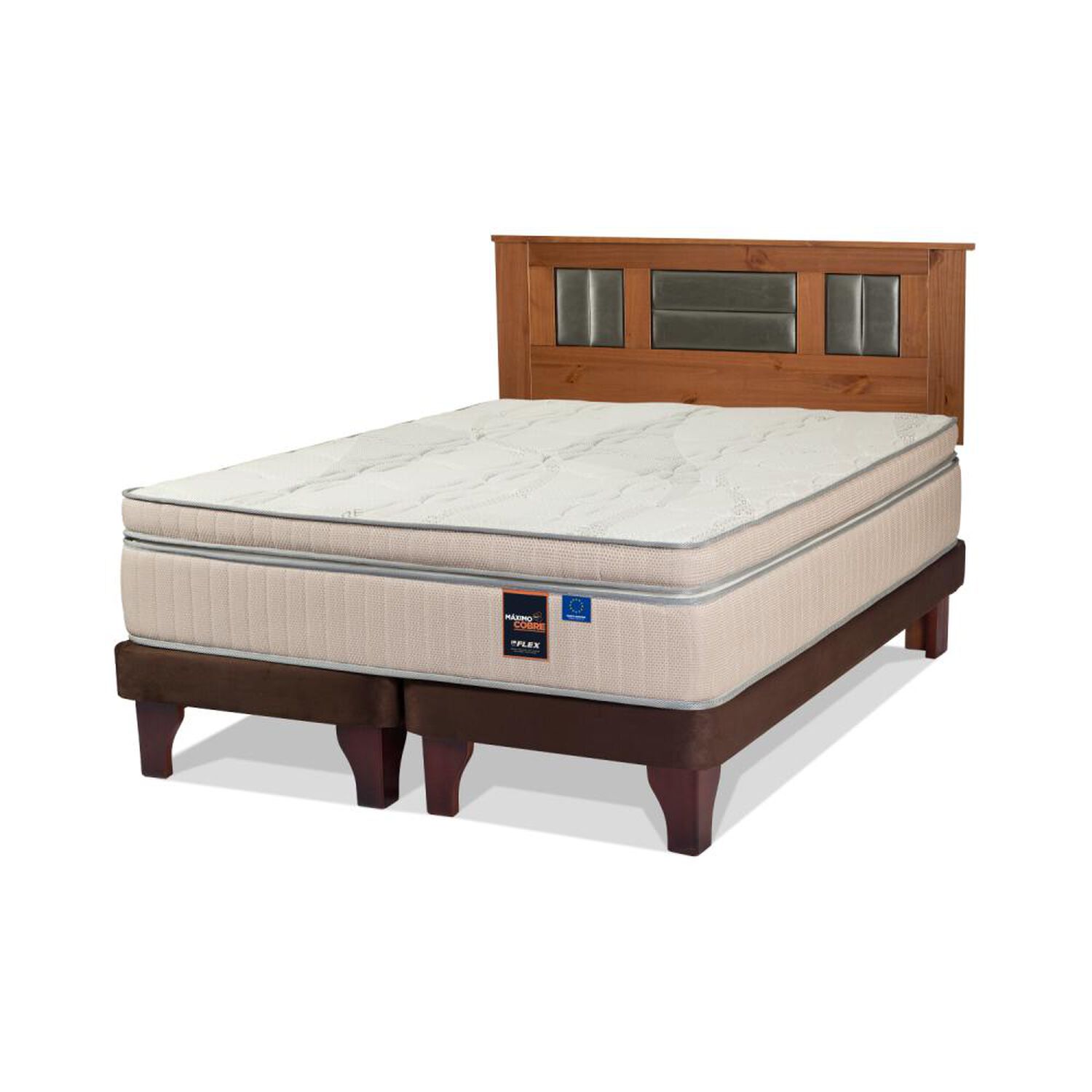 Cama Europea Flex Maximo Cobre / 2 Plazas / Base Dividida + Respaldo image number 0.0