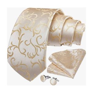 Corbatas Seda Hombres, Pa&ntilde;o Y Colleras Dorado