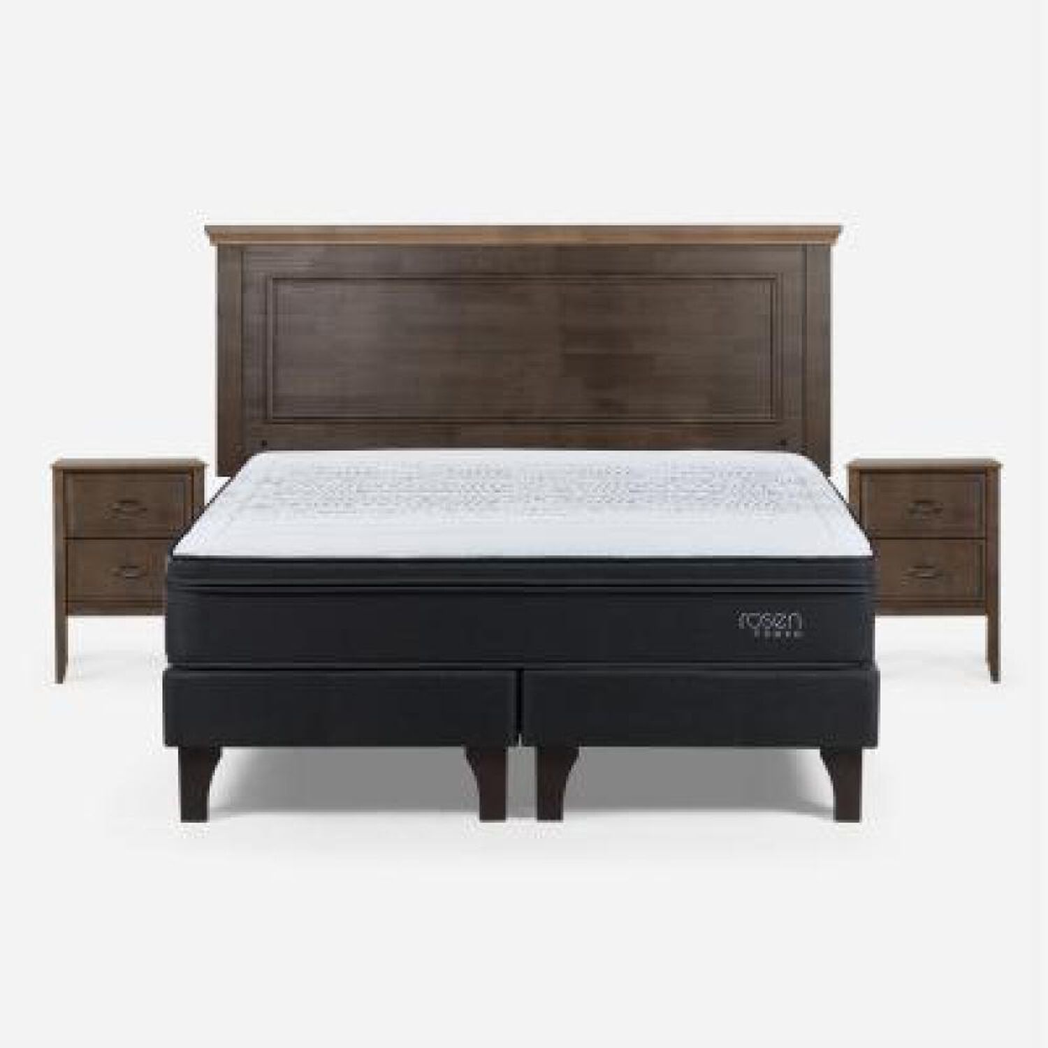 Cama Europea Rosen Tempo / 2 Plazas / Base Dividida + Set De Maderas Anna image number 9.0