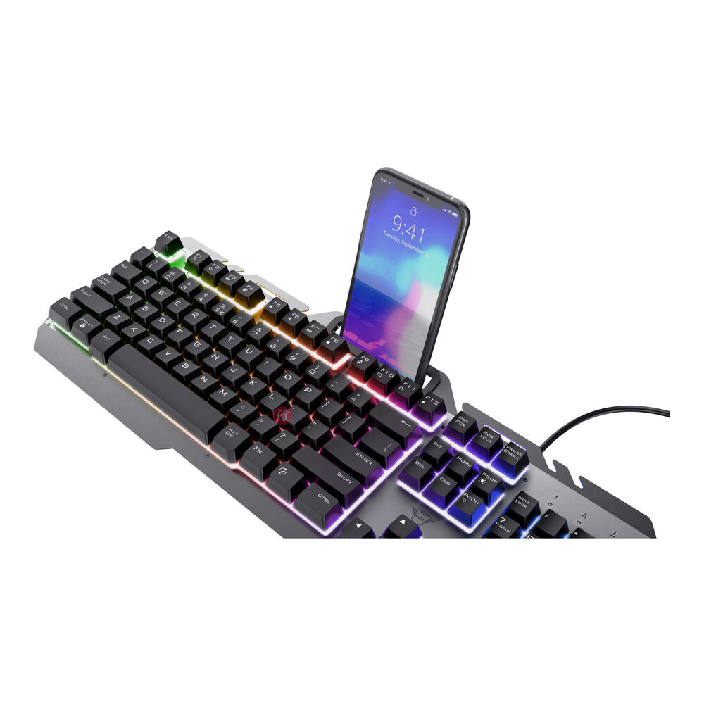 Teclado Met&aacute;lico Gamer Led Arco Iris Gxt 853 Esca - Ps image number 1.0