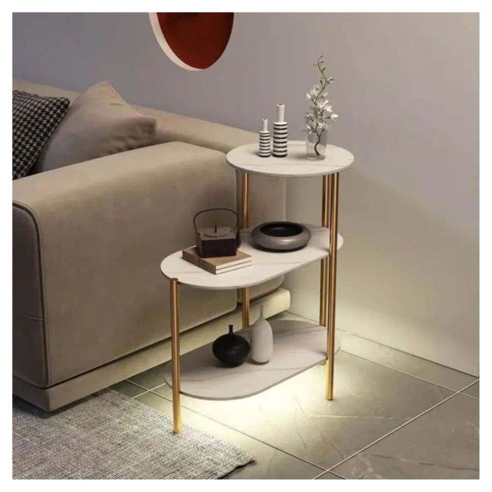 Mesa Auxiliar De Centro Decorativa De 3 Niveles Mesa De Lujo image number 2.0