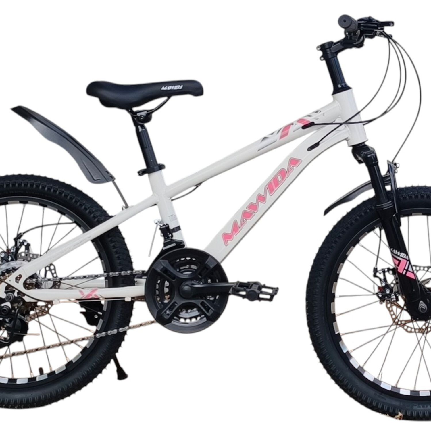 Bicicleta Aro 20 Mawida Con Freno Disco Y 21 Velocidades Blanco Rosado image number 0.0