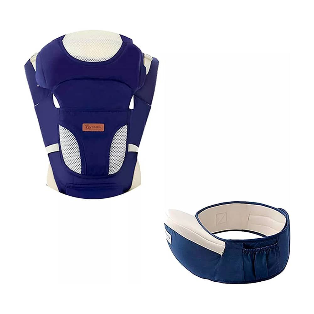 Portabebes Ergonomico Con Soporte Y Bolso Azul image number 2.0