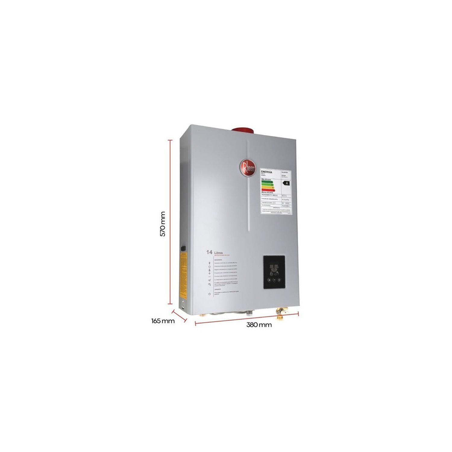 Calefont 14 Litros Gas Natural Tiro Forzado Ionizado Rheem image number 1.0