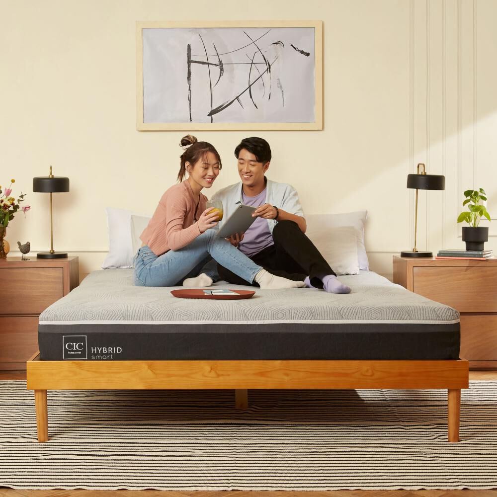 Cama Europea Cic Hybrid Smart / King / Base Dividida + Set De Maderas image number 6.0