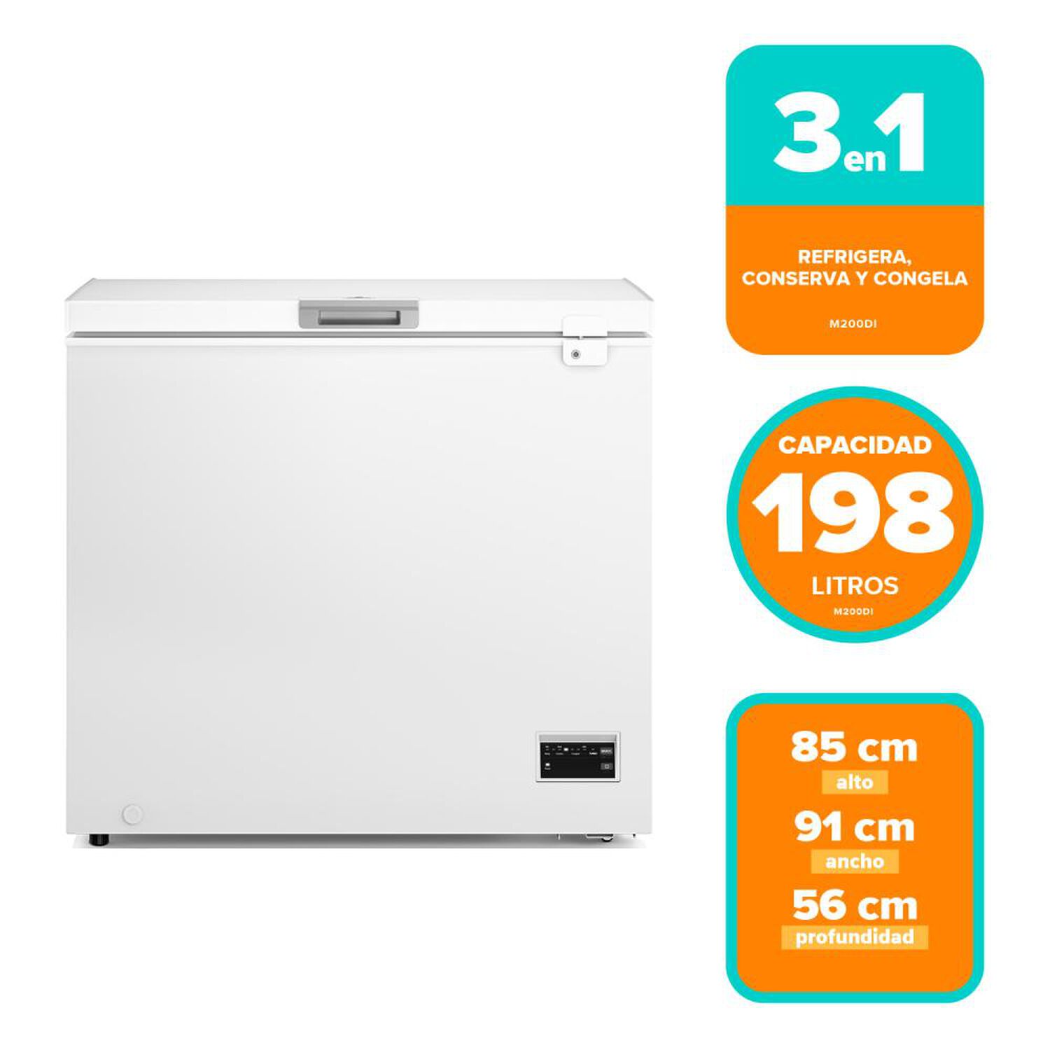 Freezer Horizontal Mademsa M200di / Fr&iacute;o Directo / 198 Litros / D image number 6.0
