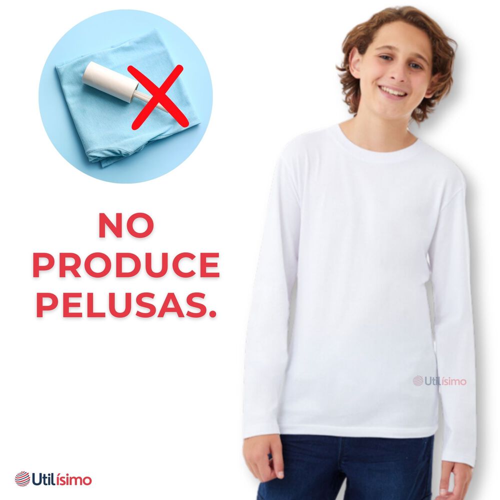 Camiseta Polera Polar Manga Larga Niño Primera Capa Blanco image number 8.0